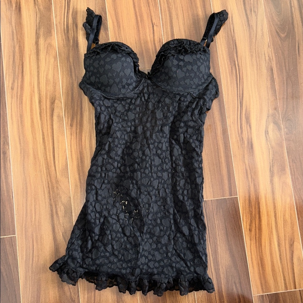 Medium Victoria’s Secret black ruffle the Lacie lingerie dress